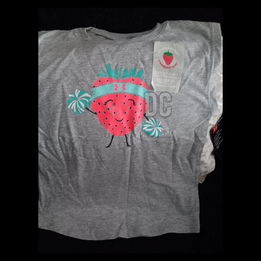 #8-Under Armour Srawberry Gray Kids Shirt